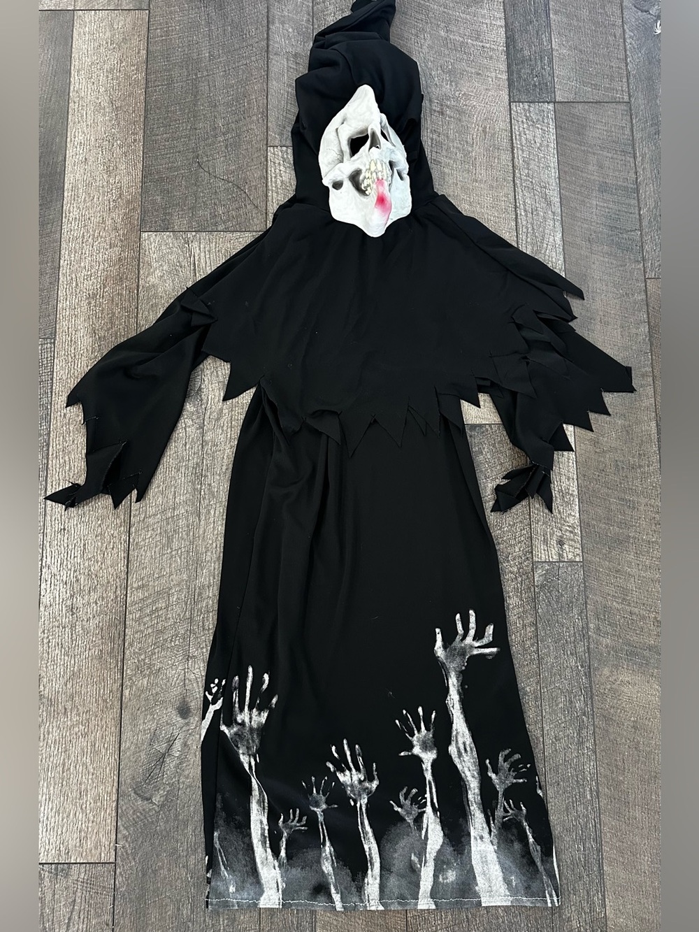 Spooktacular Creations Child Halloween Costume Skeleton Reaper Grim L 10/12.